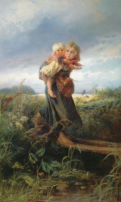 Enfants fuyant un orage - Konstantin Egorovich Makovsky